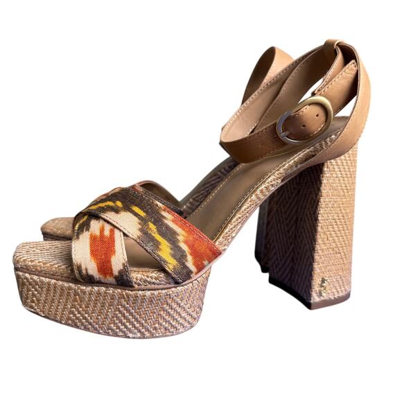 Sam Edelman Nolita Platform Woven Boho Block Heel Ankle Strap Sandal NEW Sz 7.5 - Picture 1 of 11